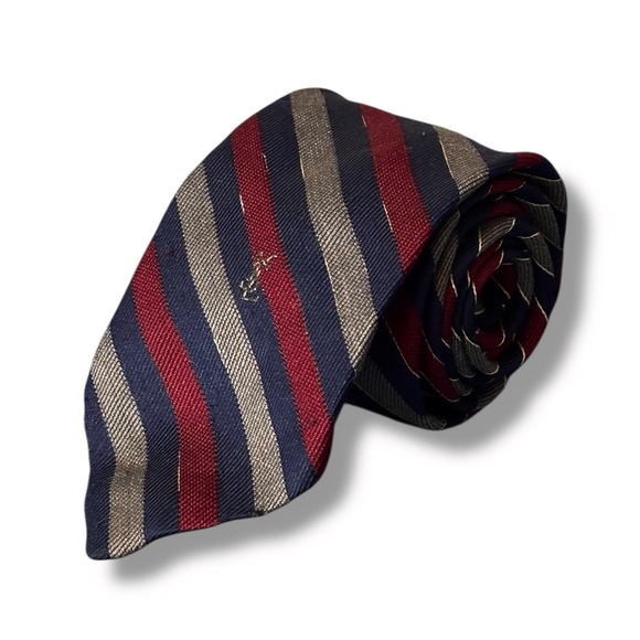 YSL Multi-Color Striped Tie Narrow Width VINTAGE